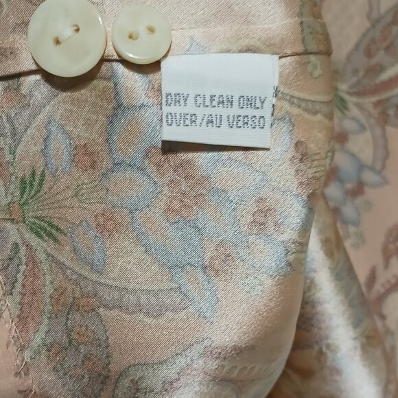 Liz Claiborne Collection Dusty Peach Silk Print Blouse, Women's Size 4 - Picture 10 of 11